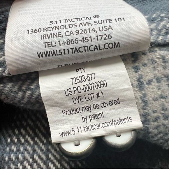 5.11 Tactical Snap Front Blue Flannel Shirt Men's Size Small - Picture 11 of 12